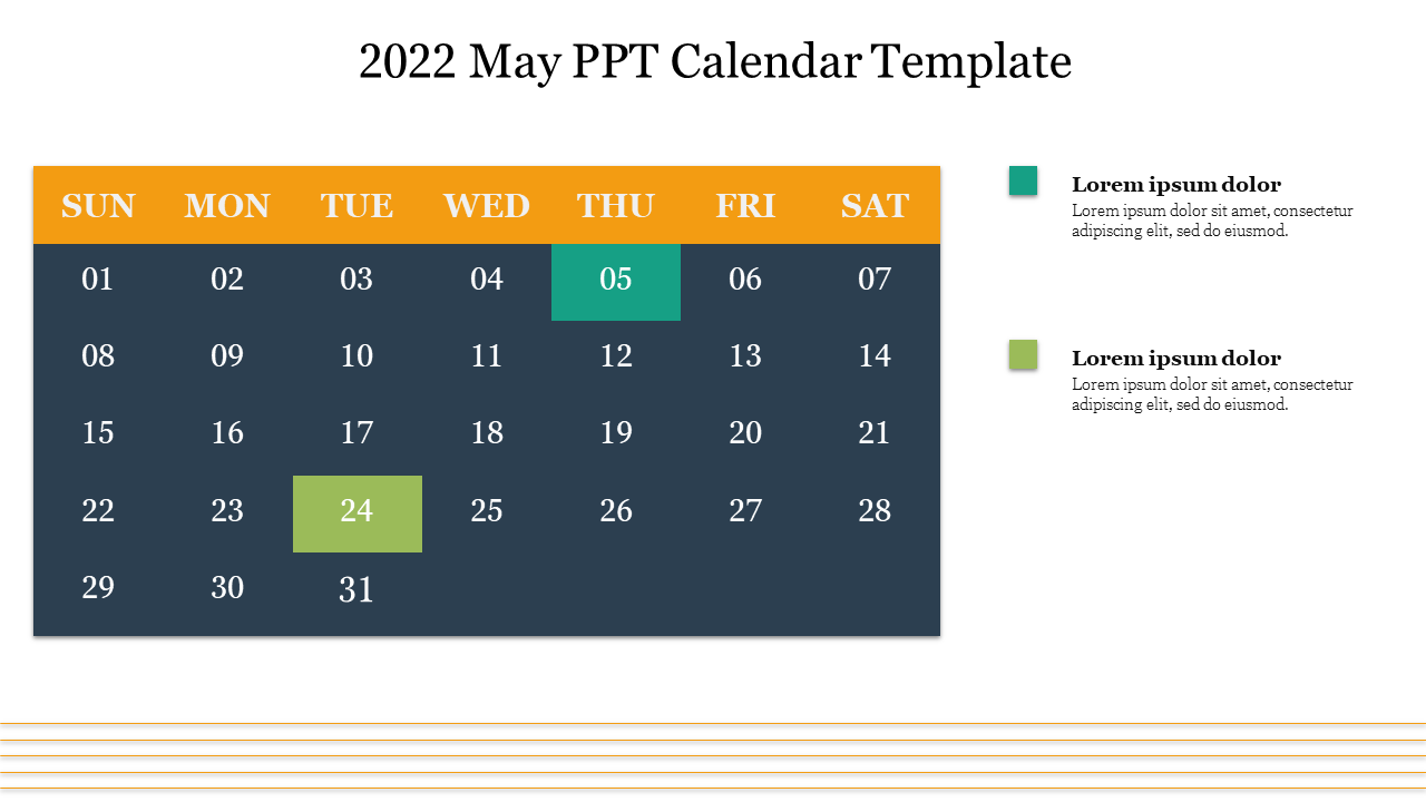 2022 May PPT Calendar Template
